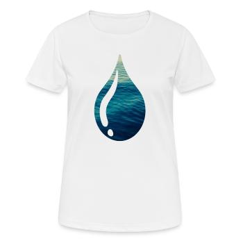 Wassertropfen Wasser - Frauen T-Shirt atmungsaktiv - Weiß - Vorne - AI Model Female 172 dark (172cm)
