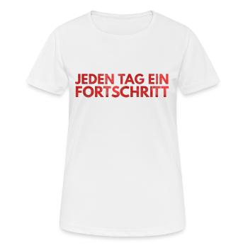 Chaque jour, un progrès - T-shirt respirant Femme - blanc - Devant - AI Model Female 172 dark (172cm)