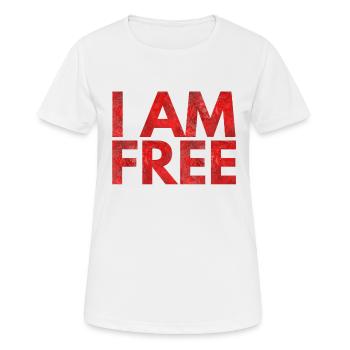 je suis libre - T-shirt respirant Femme - blanc - Devant - AI Model Female 172 dark (172cm)