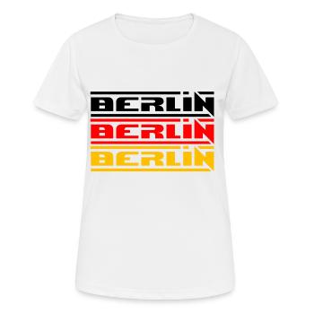 BERLIN BERLIN BERLIN DEUTSCHLANDFLAGGE HAUPTSTADT - Frauen T-Shirt atmungsaktiv - Weiß - Vorne - AI Model Female 172 dark (172cm)