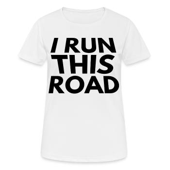 je cours cette route - T-shirt respirant Femme - blanc - Devant - AI Model Female 172 dark (172cm)