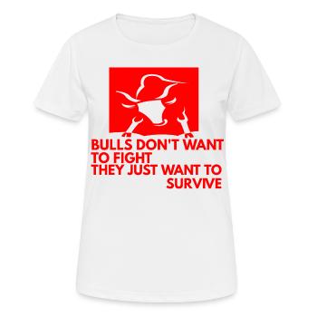 Gegen Stierkampf Tierschützer - Frauen T-Shirt atmungsaktiv - Weiß - Vorne - AI Model Female 172 dark (172cm)