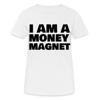 Aimant d'argent - T-shirt respirant Femme - blanc - Devant - AI Model Female 172 dark (172cm)