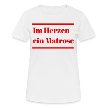 Im Herzen ein Matrose - Frauen T-Shirt atmungsaktiv - Weiß - Vorne - AI Model Female 172 dark (172cm)