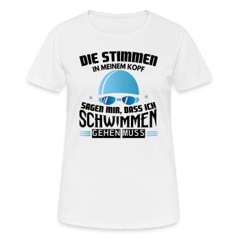 Schwimm - Shirt Tauchen Sport Pool Wasser Geschenk - Frauen T-Shirt atmungsaktiv - Weiß - Vorne - AI Model Female 172 dark (172cm)