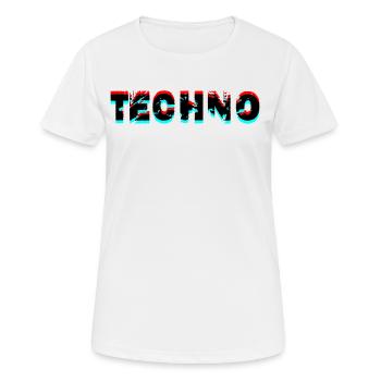 techno music design - Frauen T-Shirt atmungsaktiv - Weiß - Vorne - AI Model Female 172 dark (172cm)