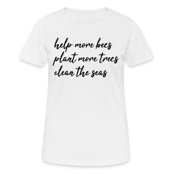 Naturschutz - Frauen T-Shirt atmungsaktiv - Weiß - Vorne - AI Model Female 172 dark (172cm)