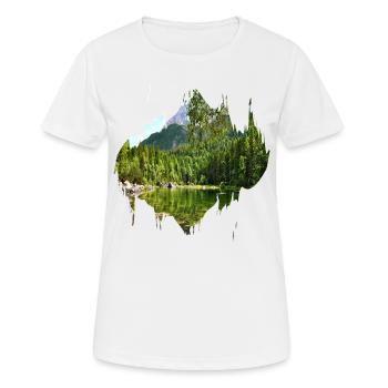 Tache de couleur éclaboussure paysage naturel - T-shirt respirant Femme - blanc - Devant - AI Model Female 172 dark (172cm)