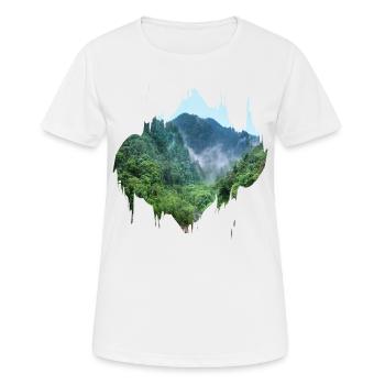 Regenwald Urwald Amazonas Farbfleck Geschenk - Frauen T-Shirt atmungsaktiv - Weiß - Vorne - AI Model Female 172 dark (172cm)