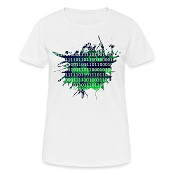 Code binaire - T-shirt respirant Femme - blanc - Devant - AI Model Female 172 dark (172cm)