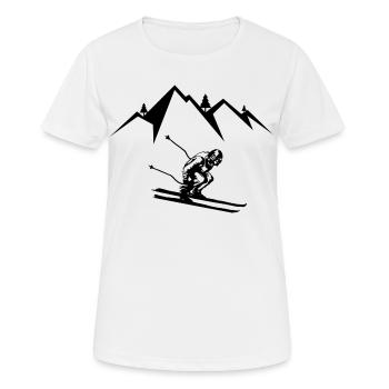 Skifahrer Skifahren - Frauen T-Shirt atmungsaktiv - Weiß - Vorne - AI Model Female 172 dark (172cm)