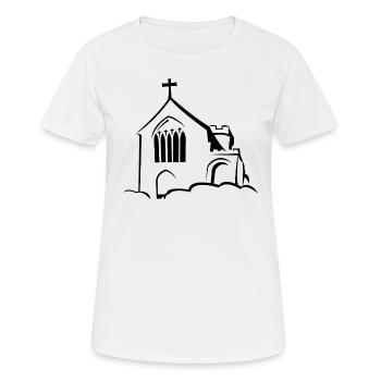 Église sur les nuages - T-shirt respirant Femme - blanc - Devant - AI Model Female 172 dark (172cm)