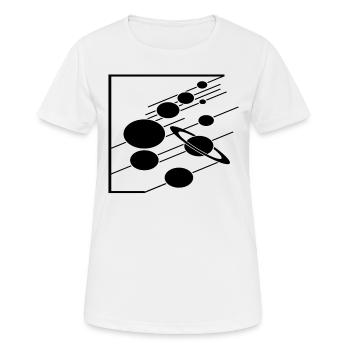 PLANETEN UNIVERSUM - Frauen T-Shirt atmungsaktiv - Weiß - Vorne - AI Model Female 172 dark (172cm)