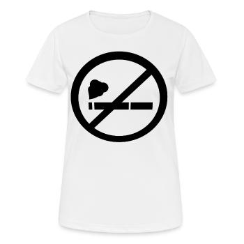 Non-fumeurs - T-shirt respirant Femme - blanc - Devant - AI Model Female 172 dark (172cm)