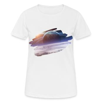 Planet im Weltraum - Frauen T-Shirt atmungsaktiv - Weiß - Vorne - AI Model Female 172 dark (172cm)