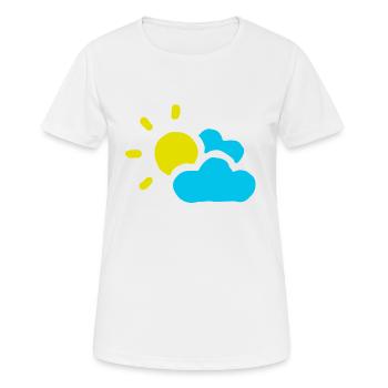 Nuageux soleil nuages ciel été printemps - T-shirt respirant Femme - blanc - Devant - AI Model Female 172 dark (172cm)