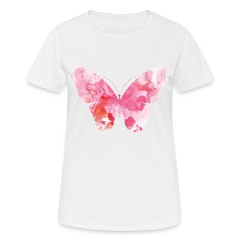 Butterfly - Frauen T-Shirt atmungsaktiv - Weiß - Vorne - AI Model Female 172 dark (172cm)