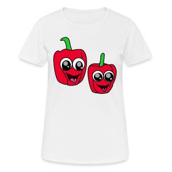 Paprika crazy googly vegan vegan - Women's Breathable T-Shirt - white - Front - AI Model Female 172 dark (172cm)