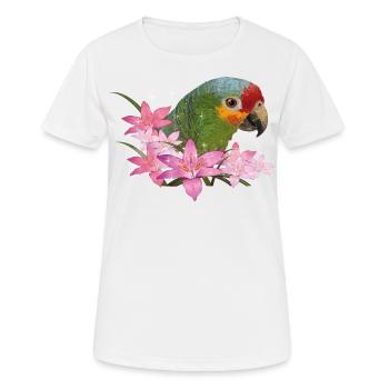 amazone à sourcils rouges - T-shirt respirant Femme - blanc - Devant - AI Model Female 172 dark (172cm)
