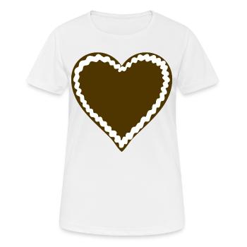 lebkuchenherz selbst gestalten - Frauen T-Shirt atmungsaktiv - Weiß - Vorne - AI Model Female 172 dark (172cm)