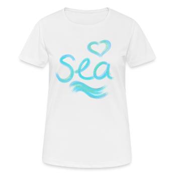 mer - T-shirt respirant Femme - blanc - Devant - AI Model Female 172 dark (172cm)