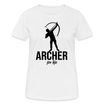 Archer pour la vie - T-shirt respirant Femme - blanc - Devant - AI Model Female 172 dark (172cm)