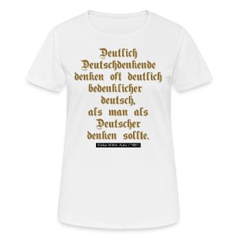 Deutsche Denker - Frauen T-Shirt atmungsaktiv - Weiß - Vorne - AI Model Female 172 dark (172cm)