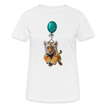 Tiger baby balloon - Women's Breathable T-Shirt - white - Front - AI Model Female 172 dark (172cm)
