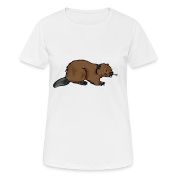 Biber - Frauen T-Shirt atmungsaktiv - Weiß - Vorne - AI Model Female 172 dark (172cm)