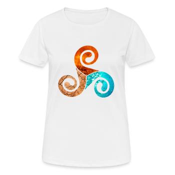 Keltisches Symbol 3 Elemente, Feuer, Wasser und Erde - Frauen T-Shirt atmungsaktiv - Weiß - Vorne - AI Model Female 172 dark (172cm)