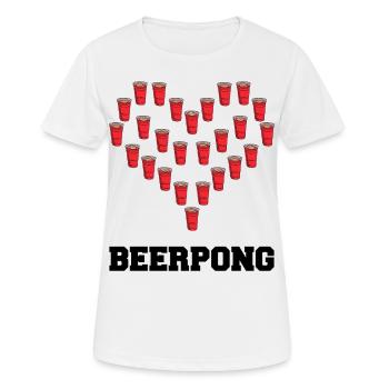 Beerpong coeur de la bièrepong - T-shirt respirant Femme - blanc - Devant - AI Model Female 172 dark (172cm)