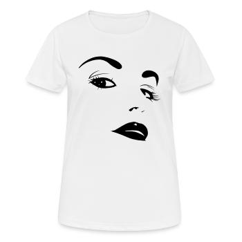 Gesicht einer Frau - Frauen T-Shirt atmungsaktiv - Weiß - Vorne - AI Model Female 172 dark (172cm)