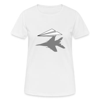 Shadow Avion aus Papier - Frauen T-Shirt atmungsaktiv - Weiß - Vorne - AI Model Female 172 dark (172cm)