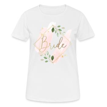 Eucalyptus rose - Bride - T-shirt respirant Femme - blanc - Devant - AI Model Female 172 dark (172cm)
