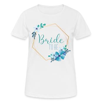Fleurs bleues - Future mariée - 13 - T-shirt respirant Femme - blanc - Devant - AI Model Female 172 dark (172cm)