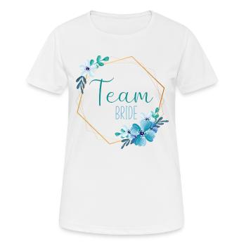 Fleurs Bleues - Team Bride - 13 - T-shirt respirant Femme - blanc - Devant - AI Model Female 172 dark (172cm)