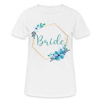 Fleurs Bleues - Mariée - 13 - T-shirt respirant Femme - blanc - Devant - AI Model Female 172 dark (172cm)