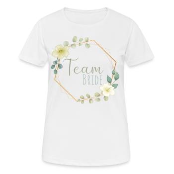 Green Flowers - Team Bride - Women's Breathable T-Shirt - white - Front - AI Model Female 172 dark (172cm)