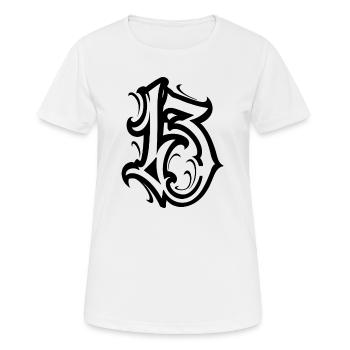 13 - Frauen T-Shirt atmungsaktiv - Weiß - Vorne - AI Model Female 172 dark (172cm)
