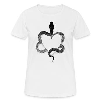 Dotwork Herz Schlange - Frauen T-Shirt atmungsaktiv - Weiß - Vorne - AI Model Female 172 dark (172cm)