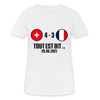 France - Suisse 2021 - Tout est dit .. Football - T-shirt respirant Femme - blanc - Devant - AI Model Female 172 dark (172cm)