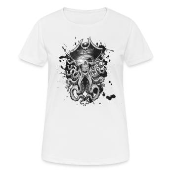Pirate tentacule - T-shirt respirant Femme - blanc - Devant - AI Model Female 172 dark (172cm)