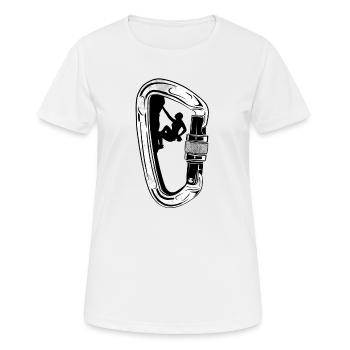 Mousqueton escalade - T-shirt respirant Femme - blanc - Devant - AI Model Female 172 dark (172cm)