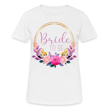 Flower meadow - Bride to be - Women's Breathable T-Shirt - white - Front - AI Model Female 172 dark (172cm)