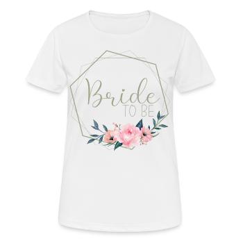 Fleur de rose - Bride to be - T-shirt respirant Femme - blanc - Devant - AI Model Female 172 dark (172cm)