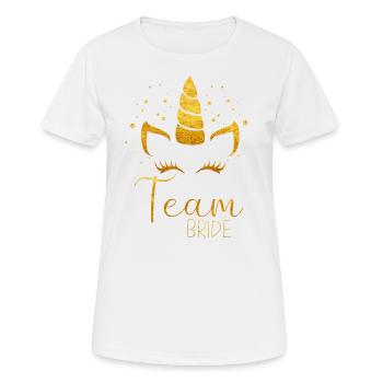 Einhorn Lady - Équipe Bride - T-shirt respirant Femme - blanc - Devant - AI Model Female 172 dark (172cm)