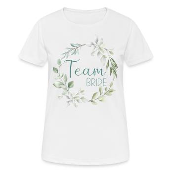 Branche feuilles - Team Bride - T-shirt respirant Femme - blanc - Devant - AI Model Female 172 dark (172cm)