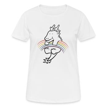 Dragon mignon kawaii arc-en-ciel - T-shirt respirant Femme - blanc - Devant - AI Model Female 172 dark (172cm)