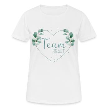 Eucalyptus Coeur - Équipe mariée - T-shirt respirant Femme - blanc - Devant - AI Model Female 172 dark (172cm)