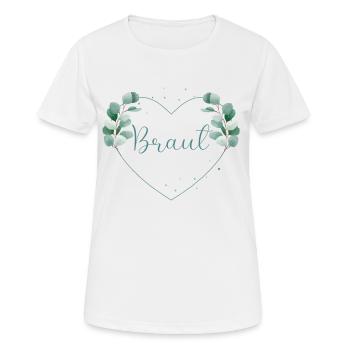 Eukalyptus Herz - Braut - Frauen T-Shirt atmungsaktiv - Weiß - Vorne - AI Model Female 172 dark (172cm)